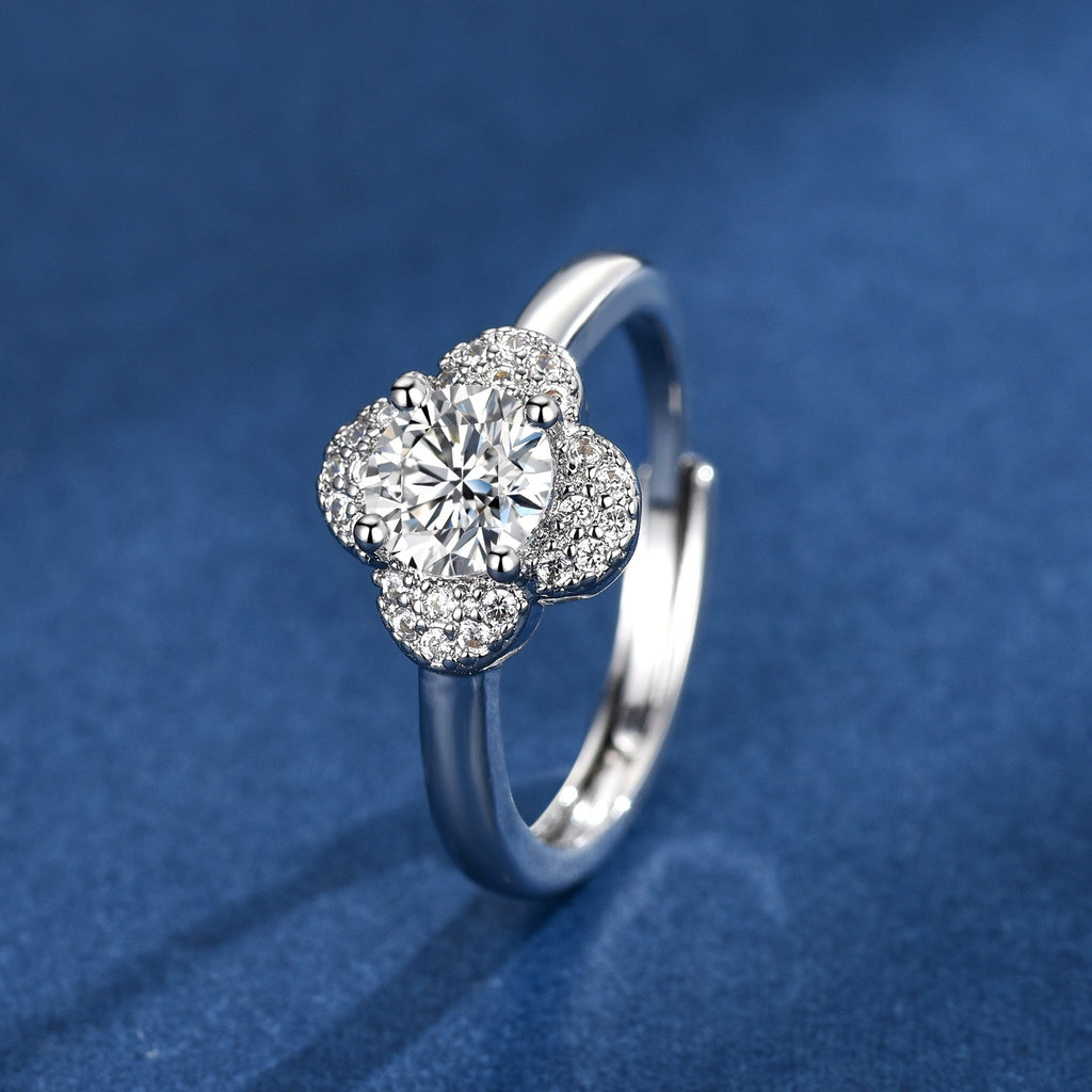 Silver Lucky Clover Ring
