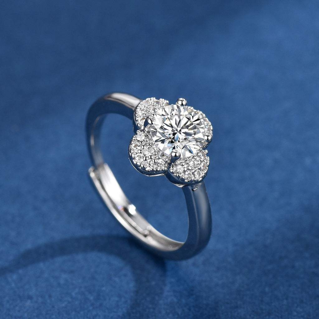Silver Lucky Clover Ring
