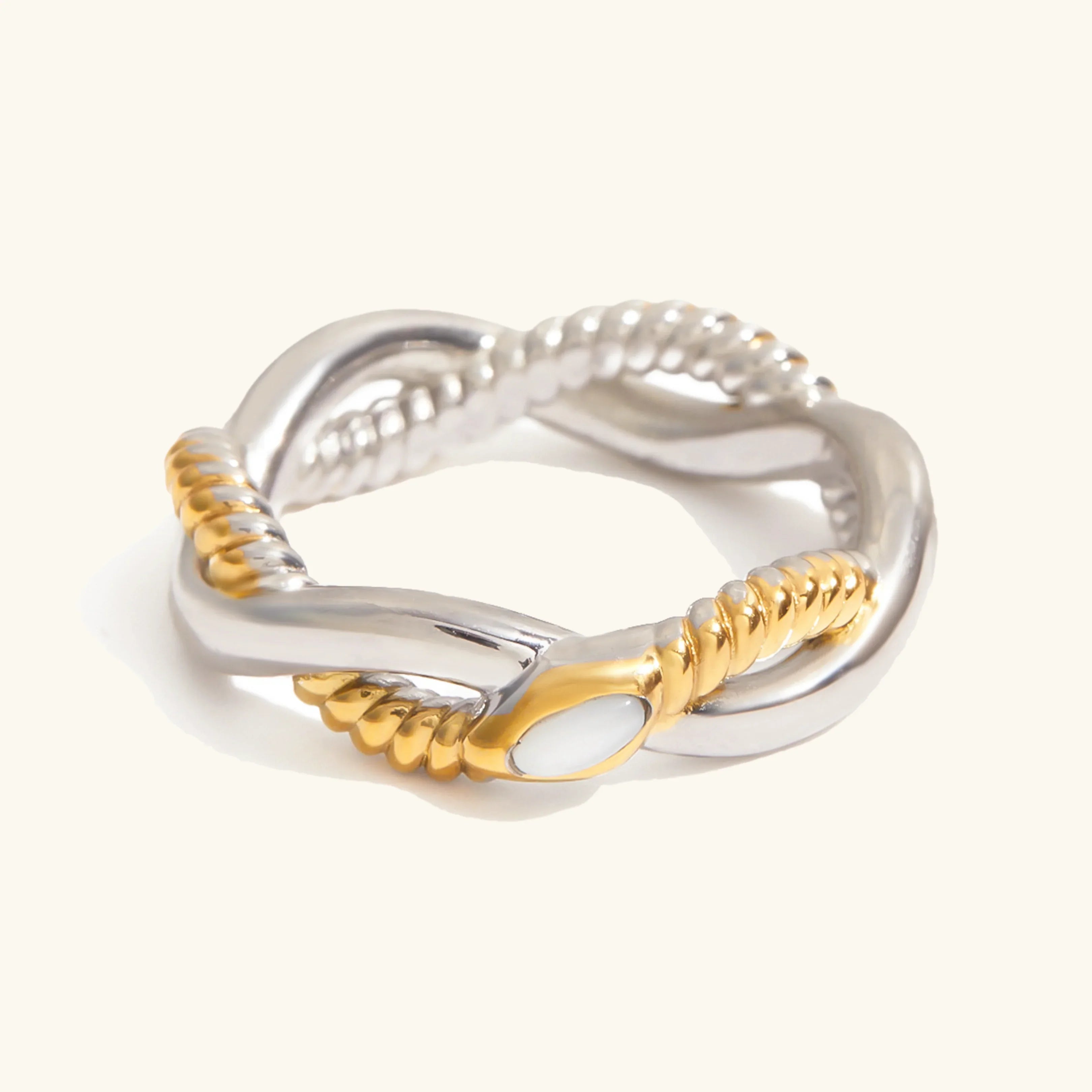 Nerisse Two-Tone Twist Ring