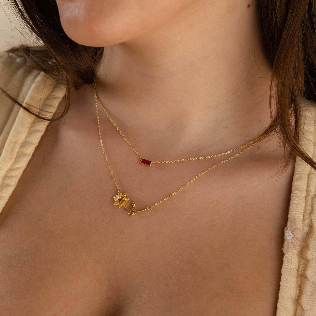 Maribelle Birth Flower Gold Necklace