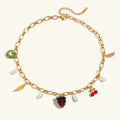 Michelle Fruit Charm Gold Necklace